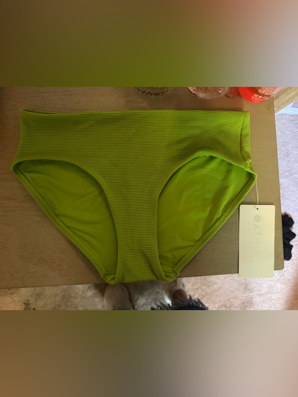 Athleta Green Textured Active swim bottoms